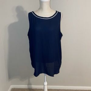 Ann Taylor LOFT Navy Blue Sleeveless Tunic Top